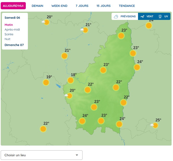 Prévisions Météo France en Ardèche